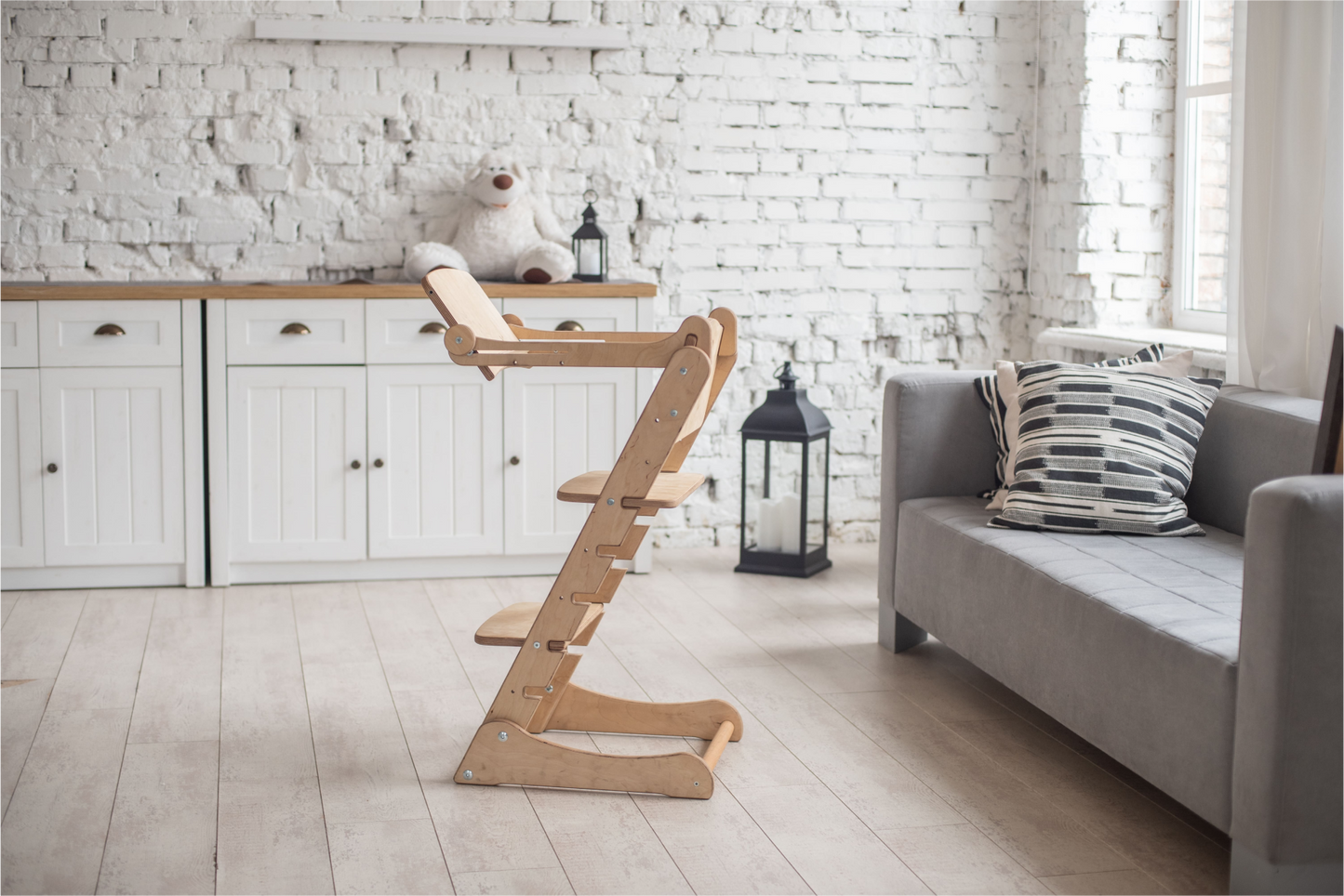 Growing Chair for Kids - Kitchen Helper with Tabletop – Beige